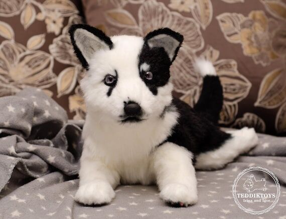 Handmade Realistic Puppy Plush: Faux Fur, Pol...