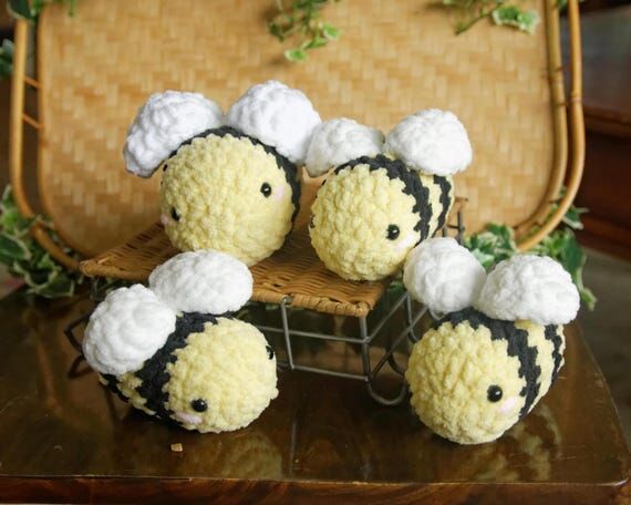 Crochet Bee Plushie, Handmade Bee Lover Gift...
