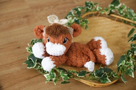 Crochet Highland Cow Lovey: Handmade Farm Ani...