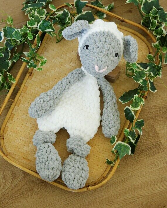 Crochet Lamb Lovey: Handmade Plush Snuggle To...