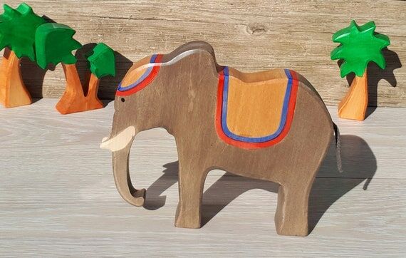 African wooden elephant toy, Circus Elephant...