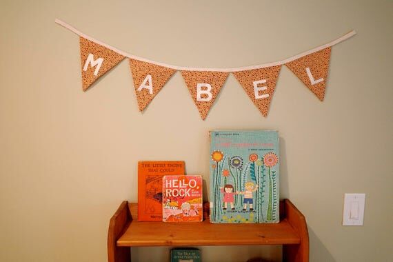Custom Name Banner: Hand-Sewn Cotton Pennant,...