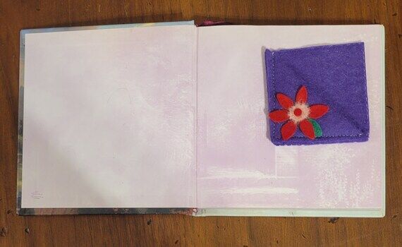 handmade felt bookmark with flower design...