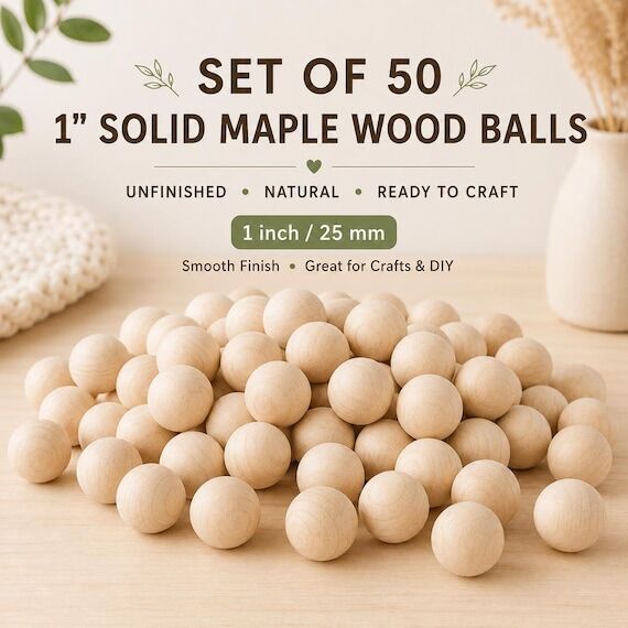 1" Ball Wood Sphere Set Math Sorting Gam...