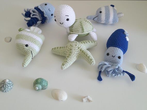 Cute Sea Animal Plushies – Handmade Amiguru...