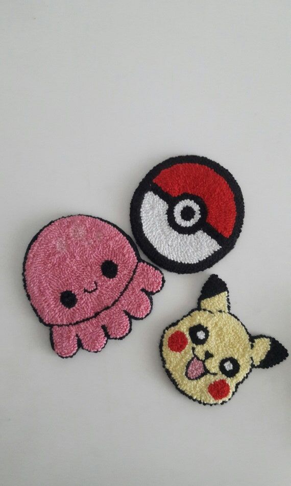 Punch Needle Coaster,Set of 2, pokemon,jellyf...