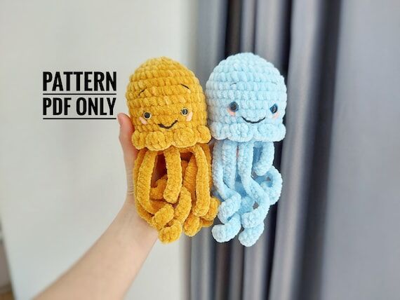 Squid Crochet Pattern: Amigurumi Kawaii Plush...