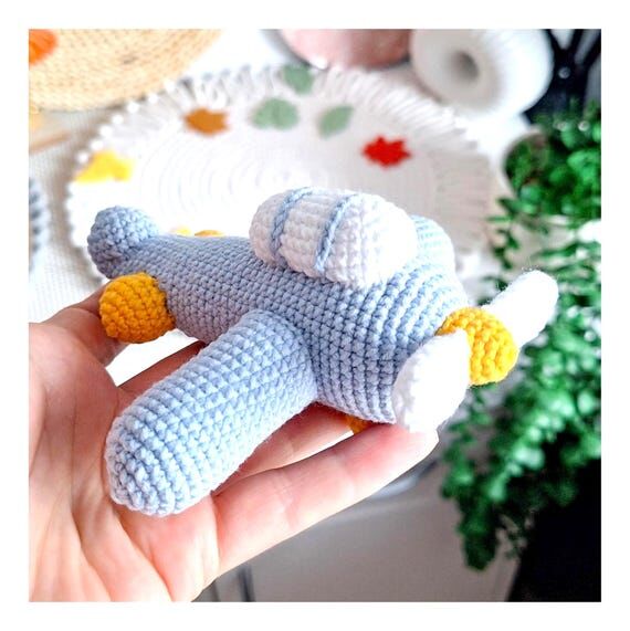 Crochet Airplane Plush Toy, Amigurumi Plane, ...