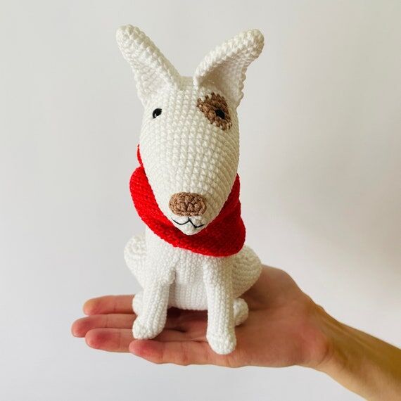 Bull Terrier Stuffed Toy: Crochet Puppy Gift,...