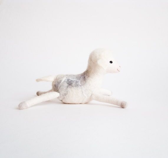 Nicolo - Felt Lamb, Art Toy, Baby Sheep, Han...