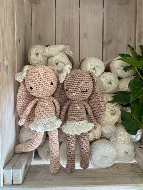 Crochet Bunny Amigurumi: Handmade Cotton Cind...
