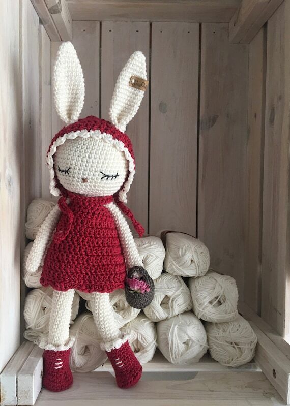 Crochet Red Riding Hood Bunny: Handmade Cotto...