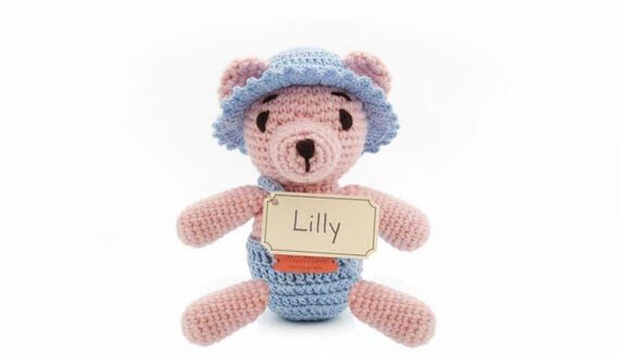 Custom Knitted Teddy Bear – Newborn Gift, W...