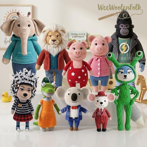 Animal Singer Crochet Dolls, Crochet Musical ...