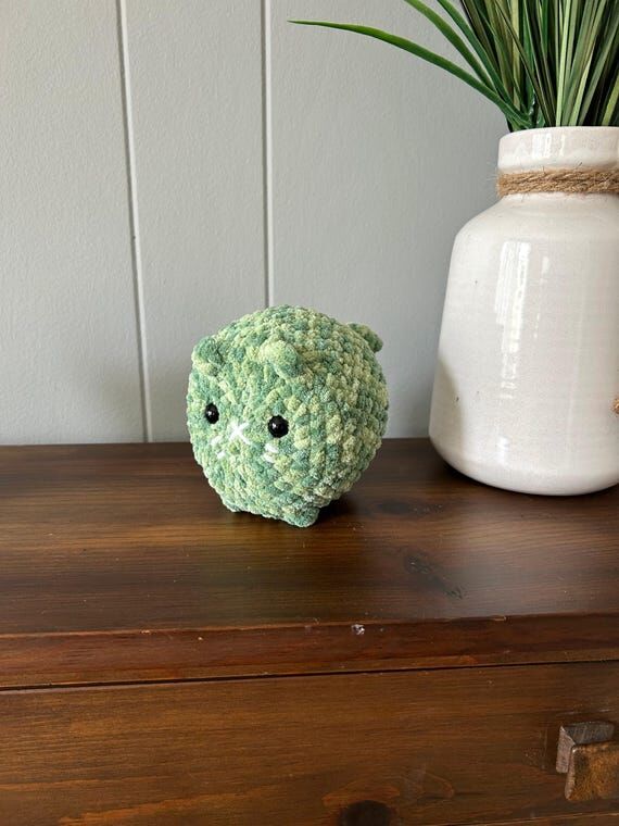 Speckled Green Cat Plush - Adorable Handmade ...