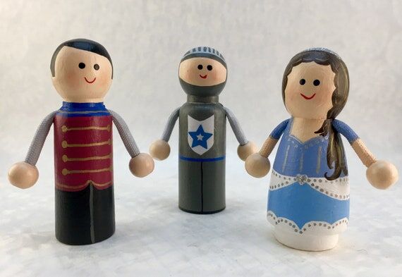 Princess/Prince/Guard Peg Dolls, Princess, Pr...