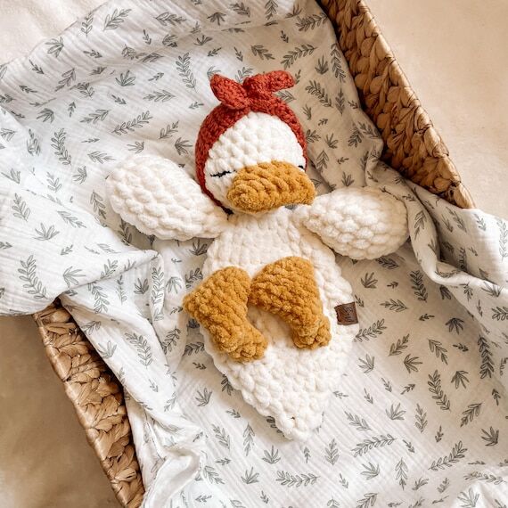 Duck Lovey, Blanket Yarn Animal Snuggler, Cus...