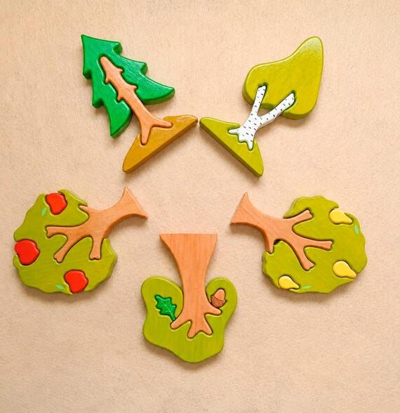 Wooden Tree Puzzle Set: Montessori Educationa...