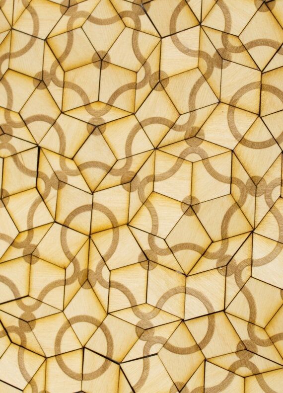 Engraved Penrose P3 Tiles, Mathematical Puzzl...