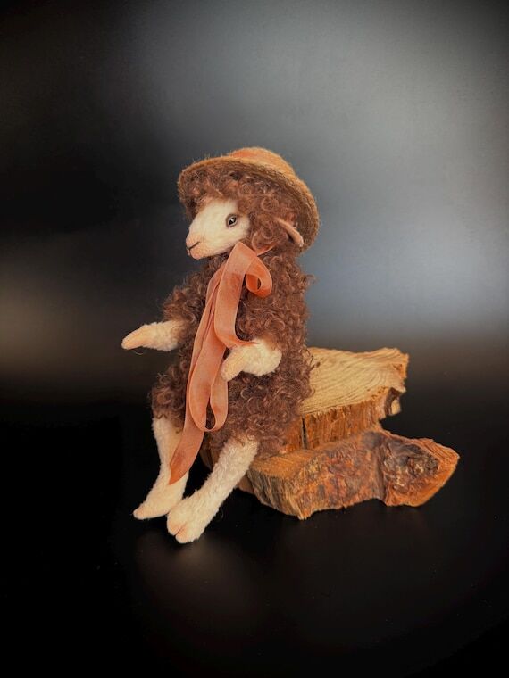 Sheep doll, sheep art doll, teddy sheep, anim...