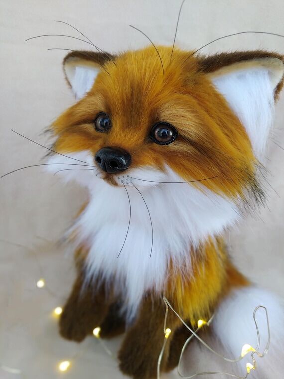 Realistic plush fox ,MADE TO ORDER!handmade c...
