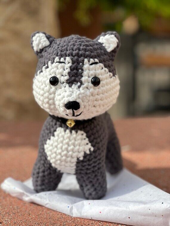 Handmade Crocheted Husky Plush: Dog Lover Gif...