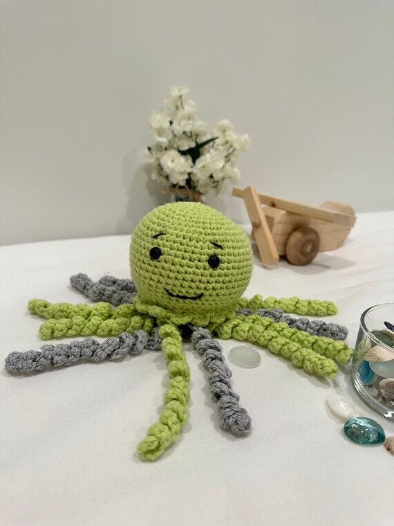 Handmade Crochet Jellyfish Toy - Cute and Cud...