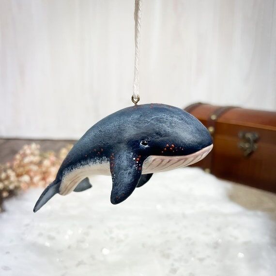 Spun Cotton Whale Christmas Ornament: Vintage...
