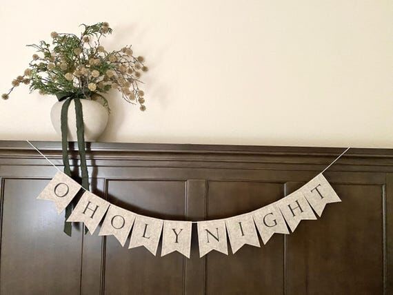 O HOLY NIGHT BANNER-Christmas Banner-Felt Reu...