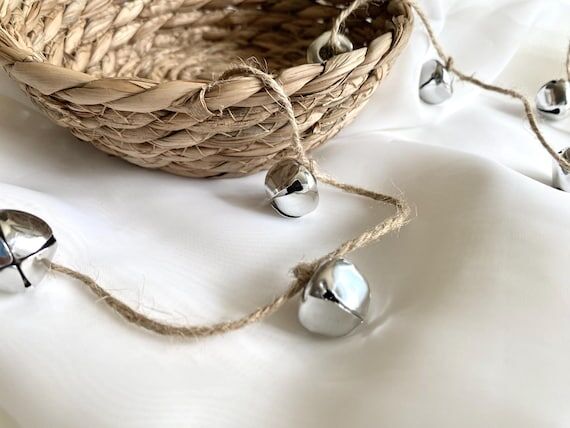 Jingle Bell Garland, Silver Christmas Decor, ...