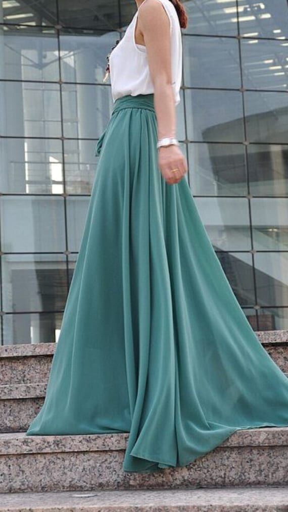 Custom Chiffon Maxi Skirt: Handmade Wedding B...