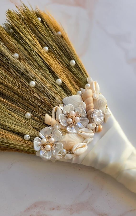 Seashell Wedding Broom: Handmade African Amer...