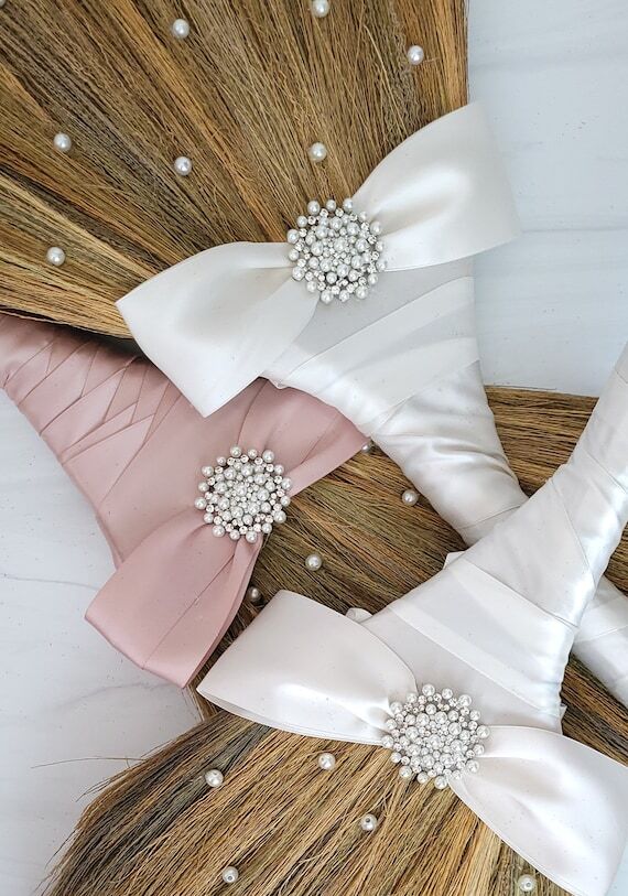 35 inch Handmade Wedding Broom with Brooch a...