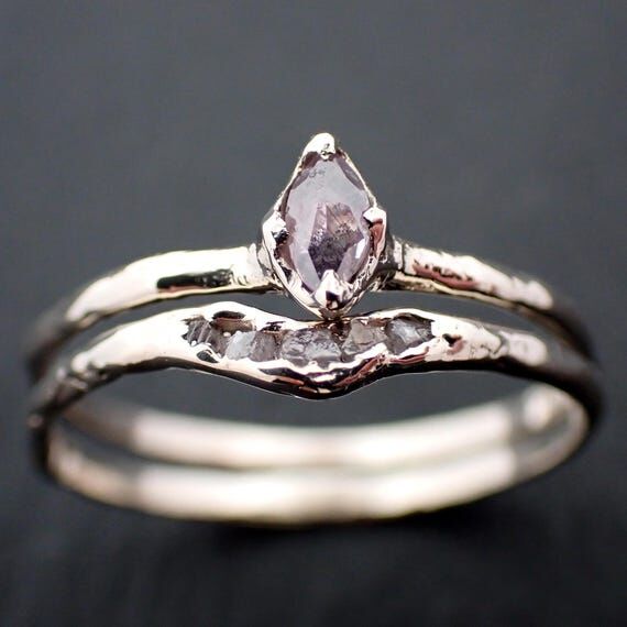 Dainty Pink Diamond Engagement Ring • Weddi...