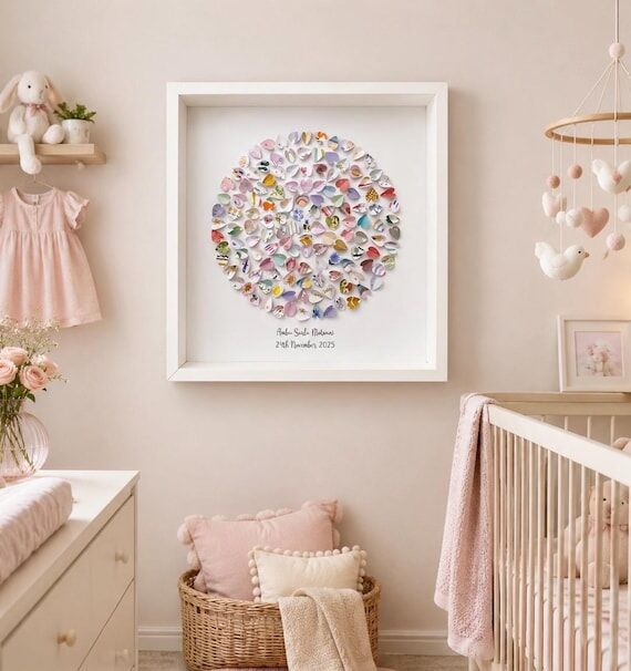New baby girl birth cards heart collage keeps...