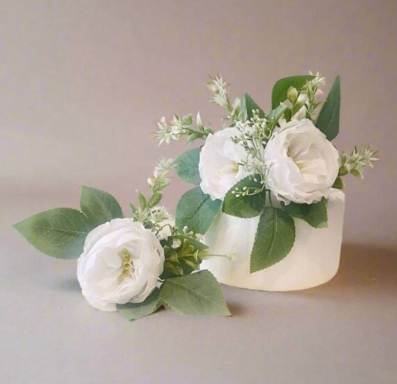 White Peony Cake Flowers – Silk Cake Topper...