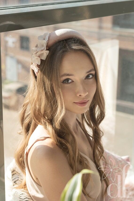 Blush Pink Velvet Padded Headband: Ascot Fasc...