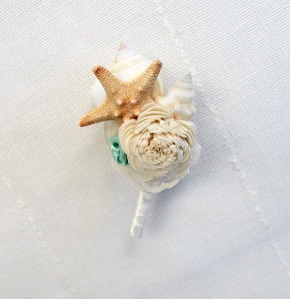 Boutonniere Shell, Wedding Sea Shell , Sola ...
