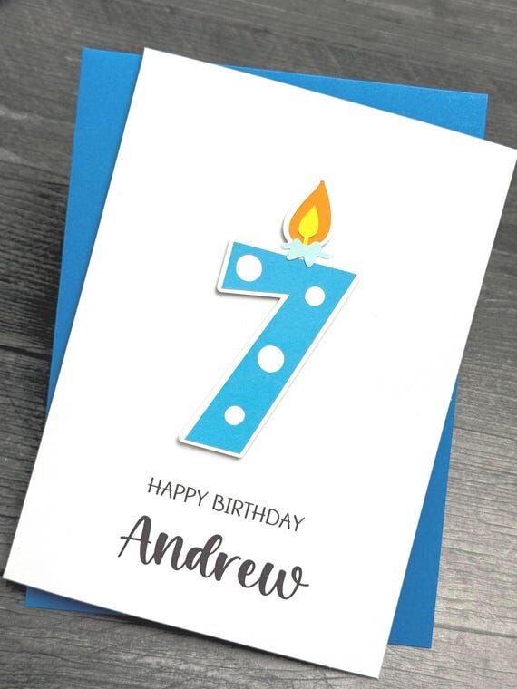 7th Birthday Card, Handmade, For Boys Or Girl...