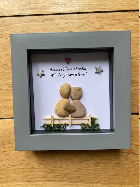 Personalised Brother Pebble Picture, Unique G...