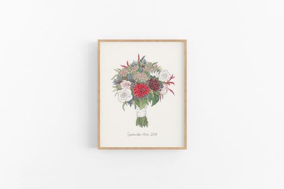 Wedding Bouquet Portrait, 8x10", Custom ...