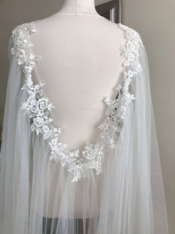 Detachable Lace Back Cape Vintage/Boho/Beach ...