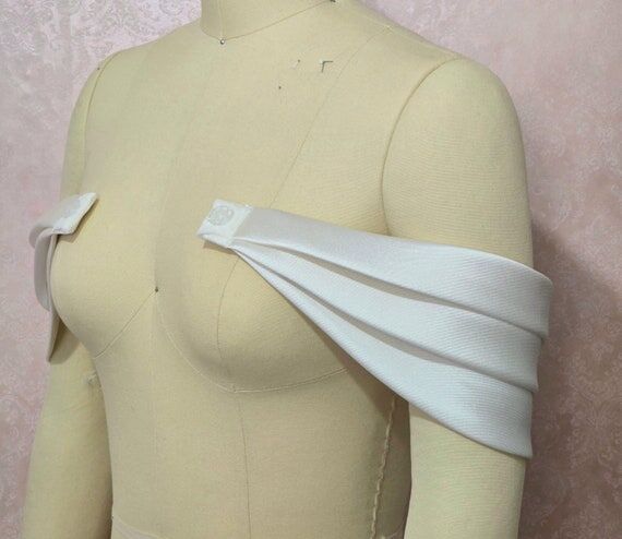 DETACHABLE Satin Bridal Sleeves, Wide Off Sho...