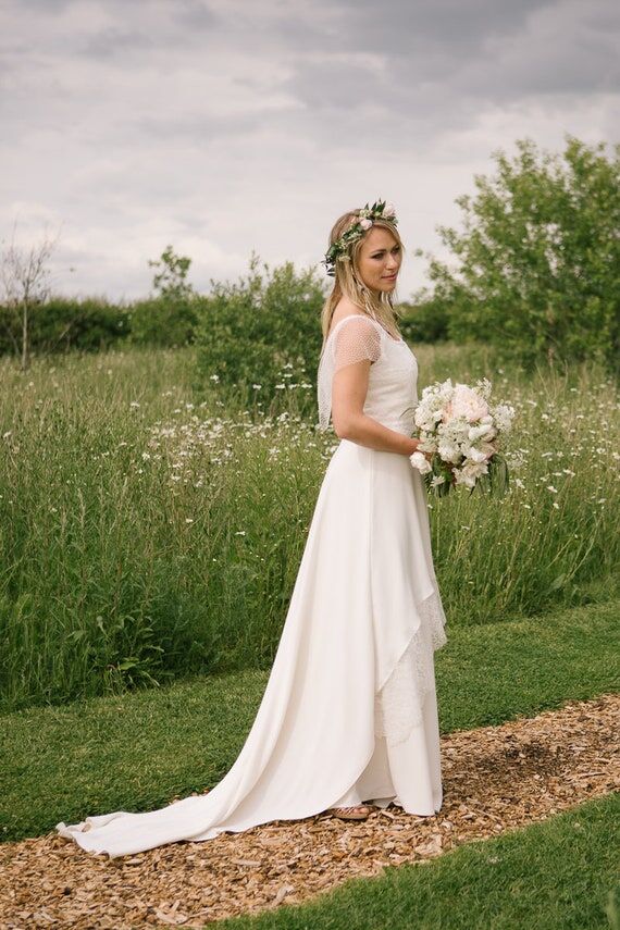 ELISE - Edwardian Inspired Crepe Wedding Gown...