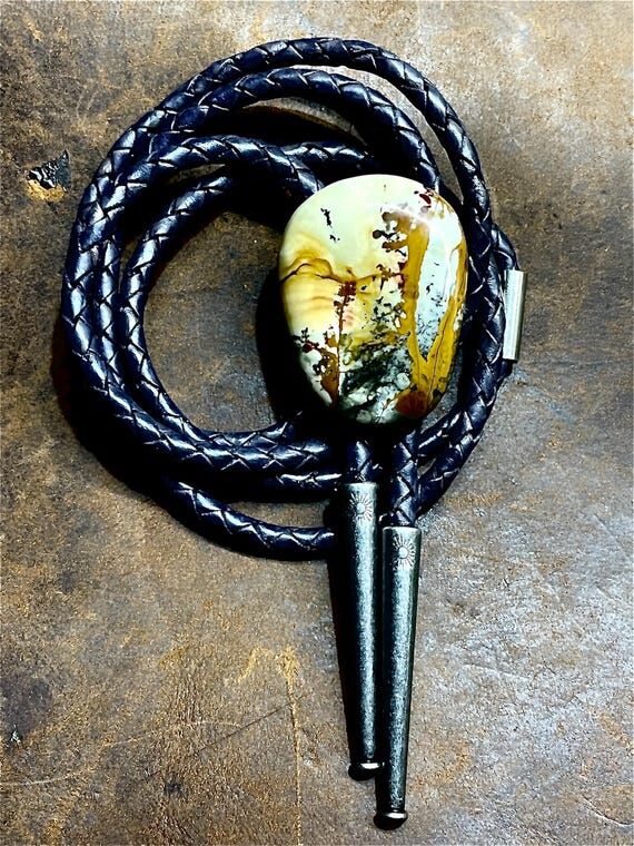 Picture Jasper Bolo Necklace, Handmade in USA...