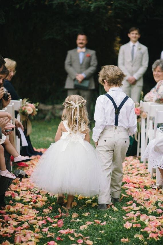 Flower Girl Dress Big Bow Sweetheart Cotton B...