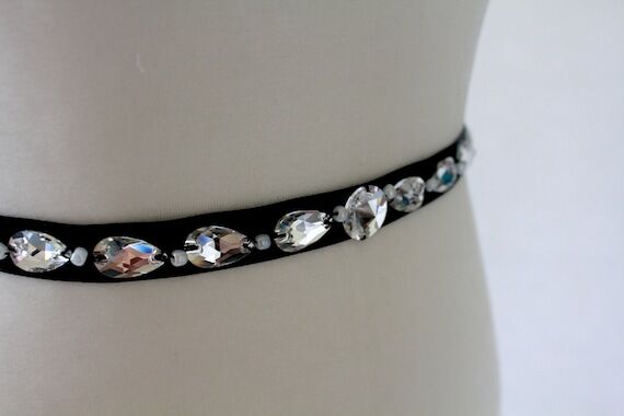 Rhinestone Beaded Bridal Belt / Jeweled Weddi...