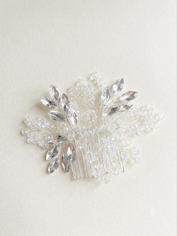 Crystal Bridal Hair Comb: Shimmering Clear Cr...