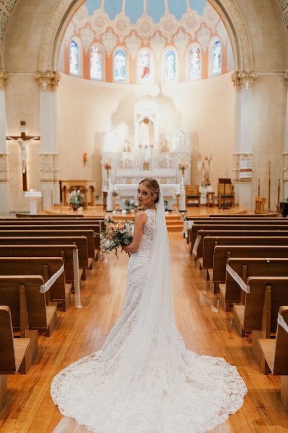 English netting long simple veil, bridal vei...