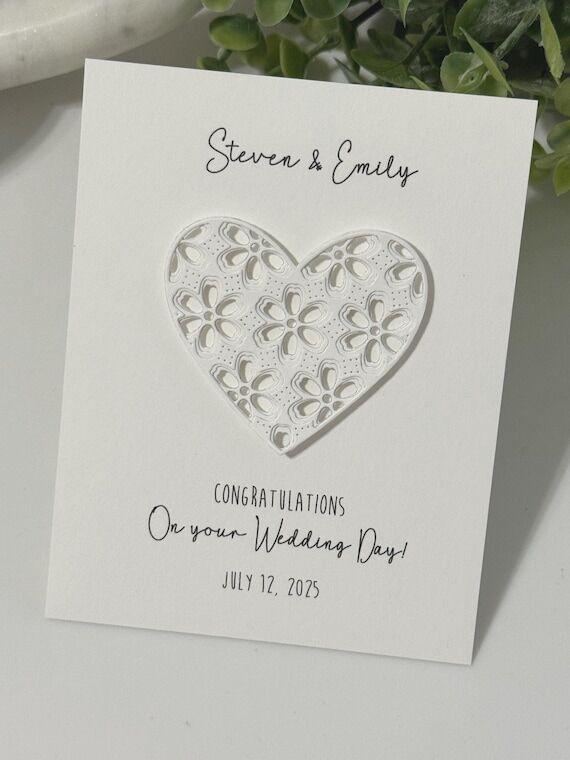 Personalized 3D Heart Card, Handmade Wedding ...